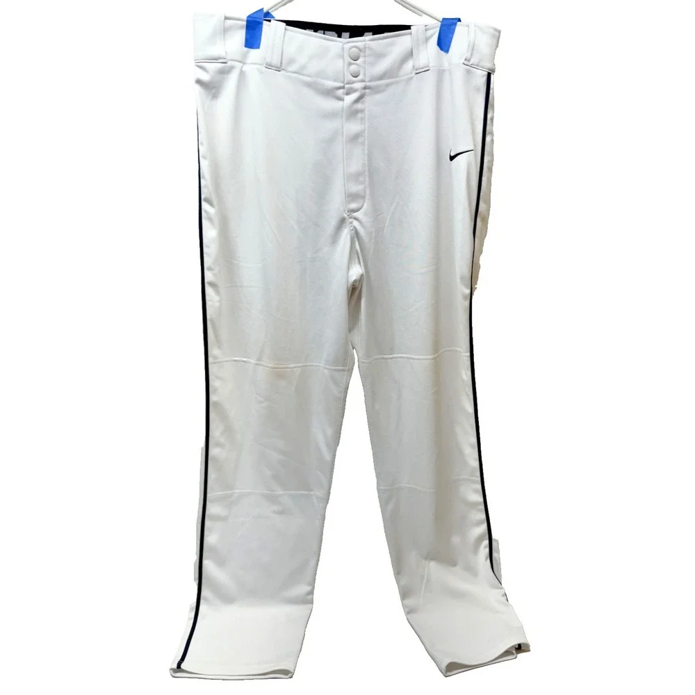 Nike‎ Baseball Pants Adult  White Mens Dri Fit Black Striped full length XLarge